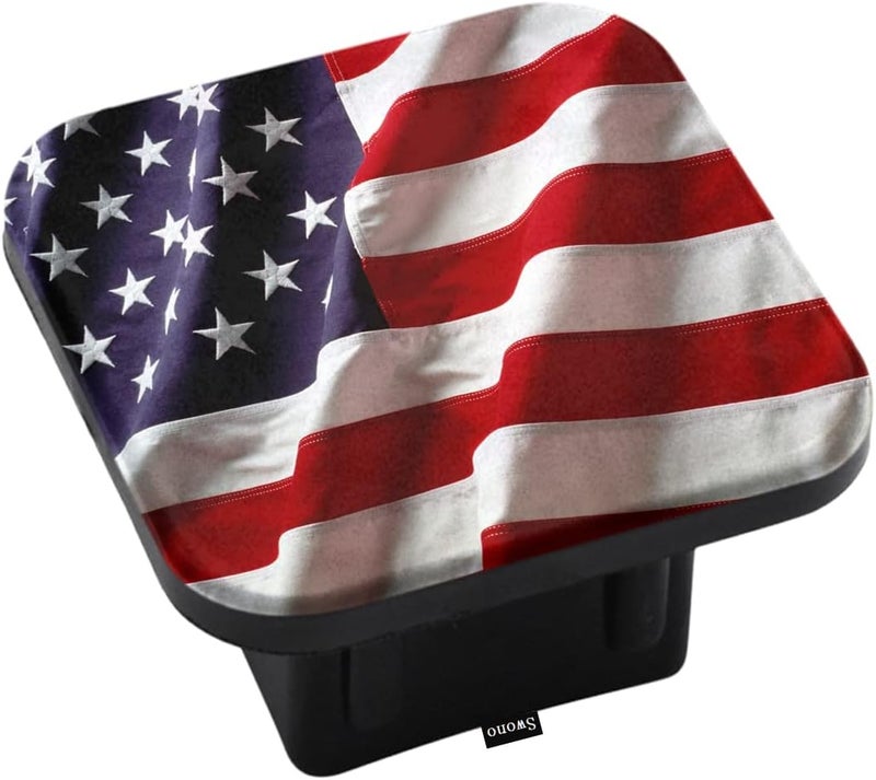 Swono American Flag Waving Hitch Cover 2" USA Flag Waving in The Wind Rubber Receiver Tube Hitch Plug Truck Receivers Hitch Covers,Trailer Hitch Tube Cover Plug Cap for Men Women - Image 1